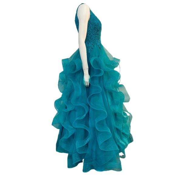 NWT Teal Blue Grad Pageant Dress - Picture 4 of 7